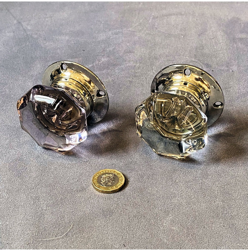 Near Pair of Glass Door Handles — view 2