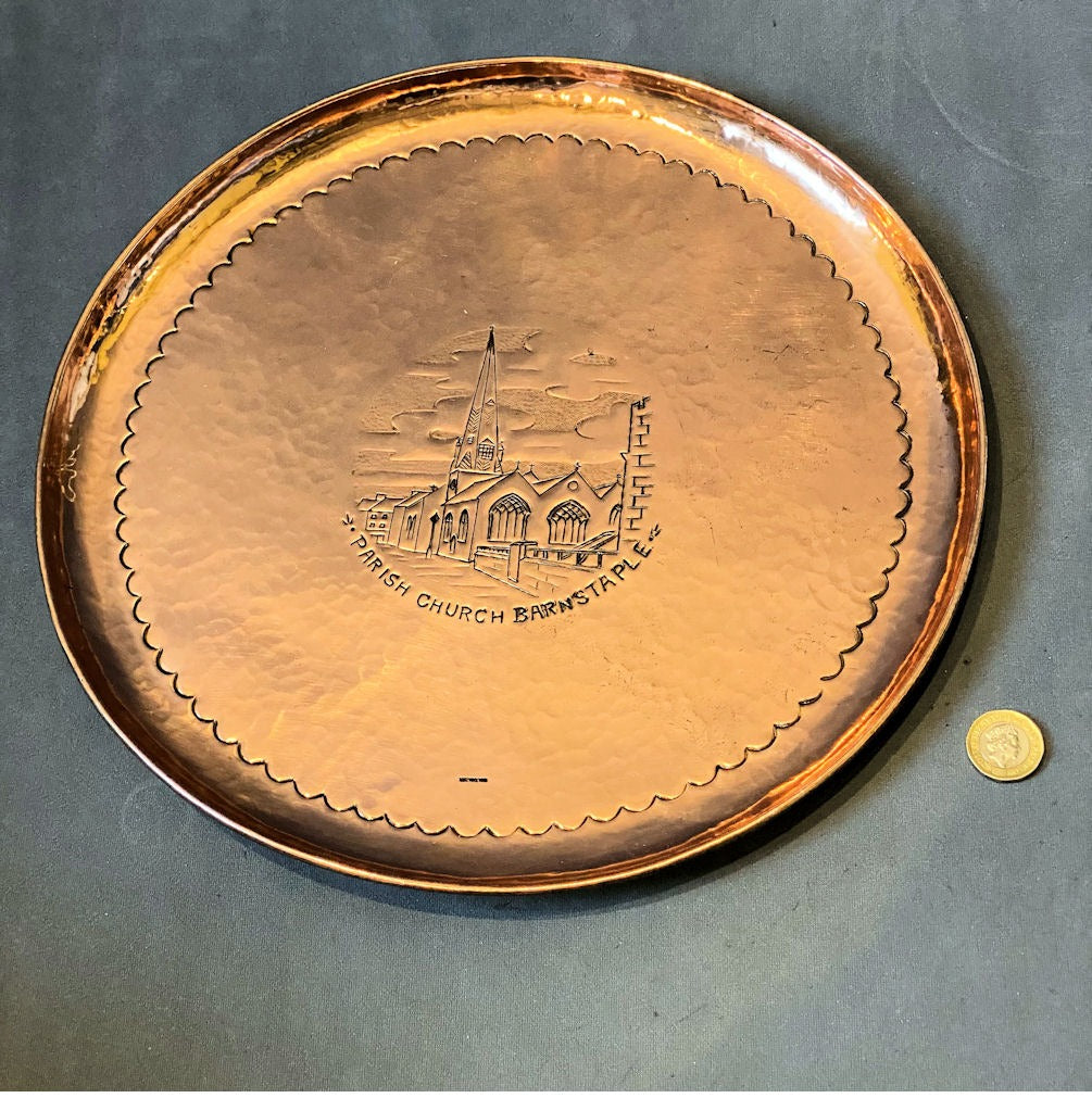 Newlyn Circular Copper Tray Barnstable — Copper, circa 1900