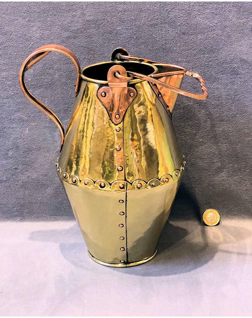 Newton School of Metalwork Copper & Brass Hot Water Jug — view 3
