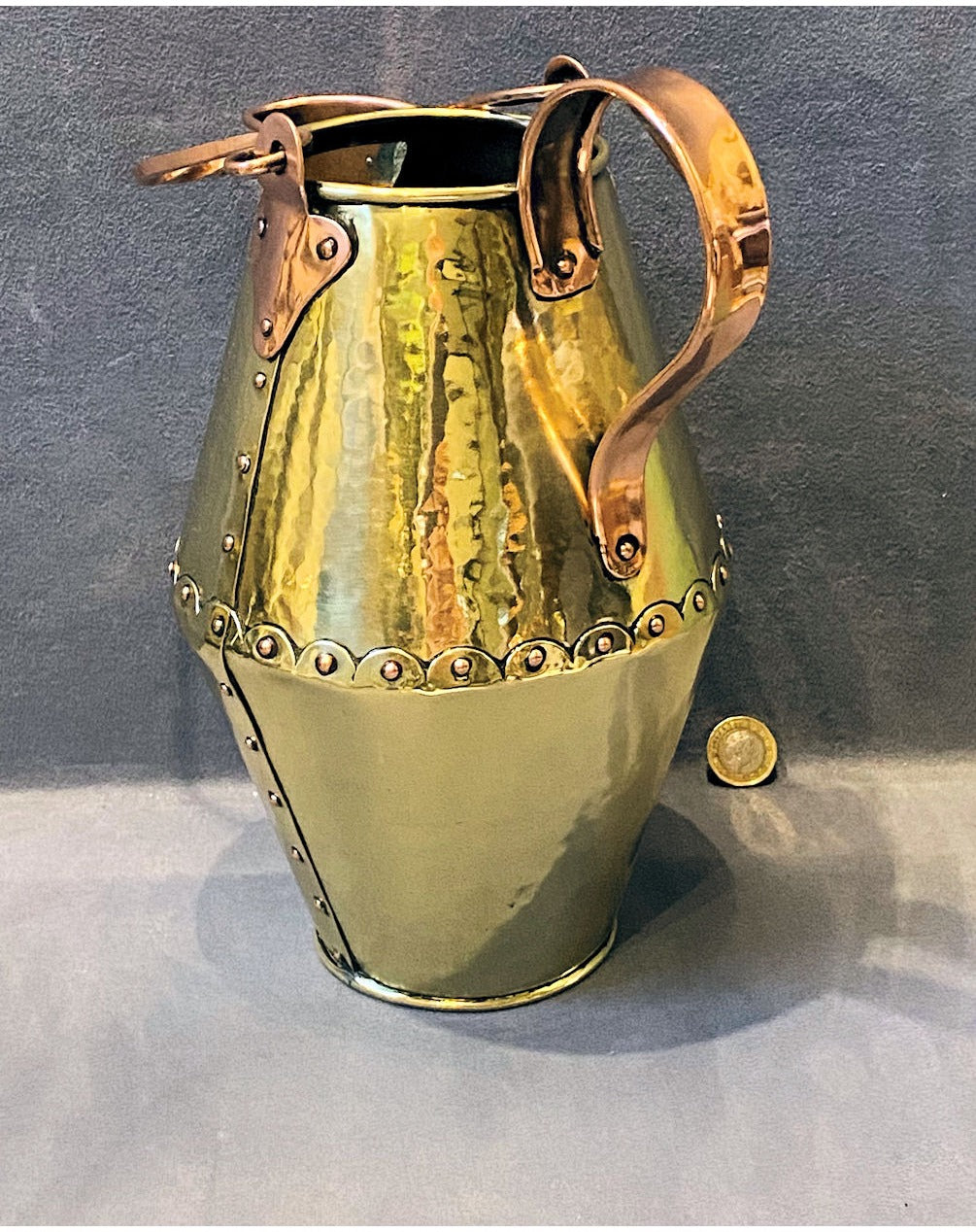 Newton School of Metalwork Copper & Brass Hot Water Jug — view 4