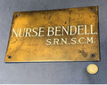 Nurse Bendell Brass Nameplate — Brass, circa 1900