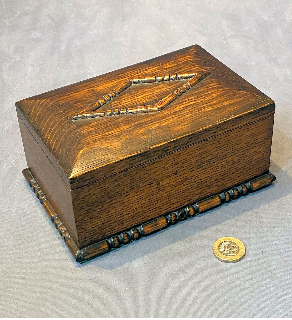 Oak Cigarette Box — Oak, 1930's