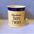 Ogdens Stoneware Tobacco Jar — Stoneware, 1920's
