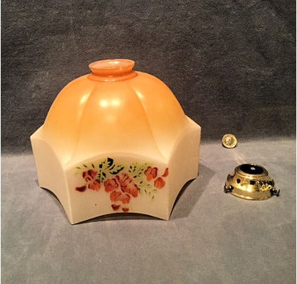 Orange on White Glass Shade — view 2
