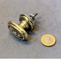 Oval Brass Cabinet Handle — Brass, 1920's