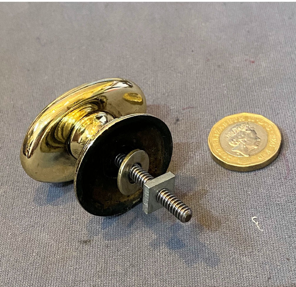 Oval Brass Cabinet Handle — view 3