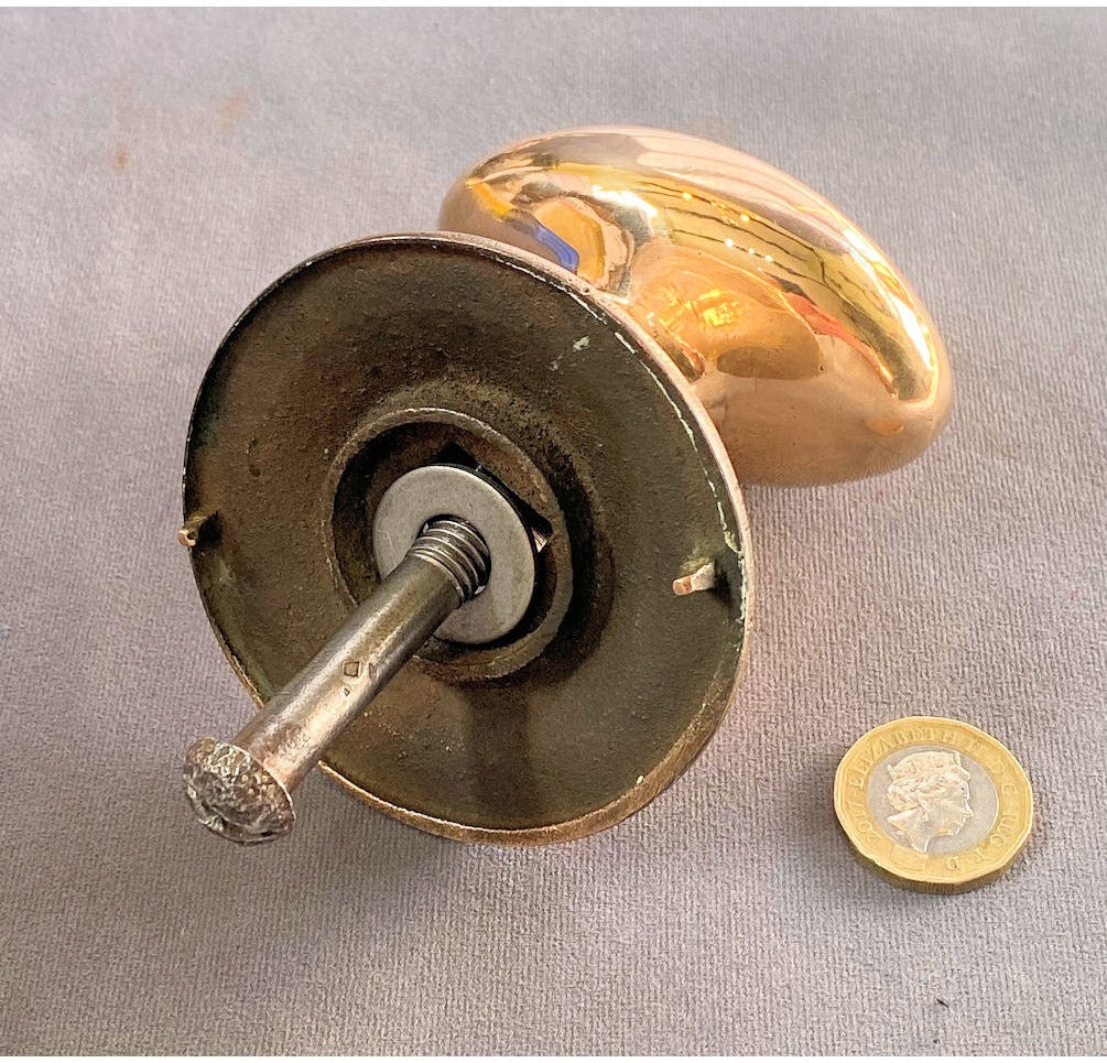 Oval Brass Door Pull Knob — view 2
