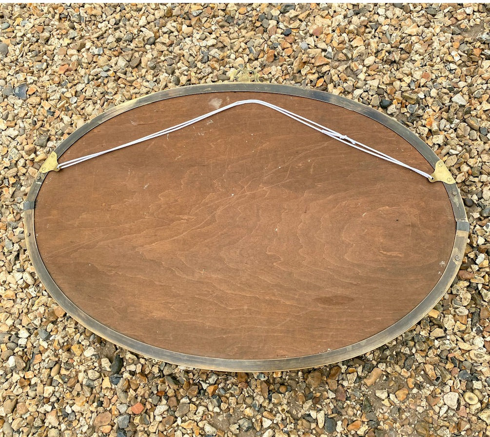 Oval Brass Framed Mirror — view 2