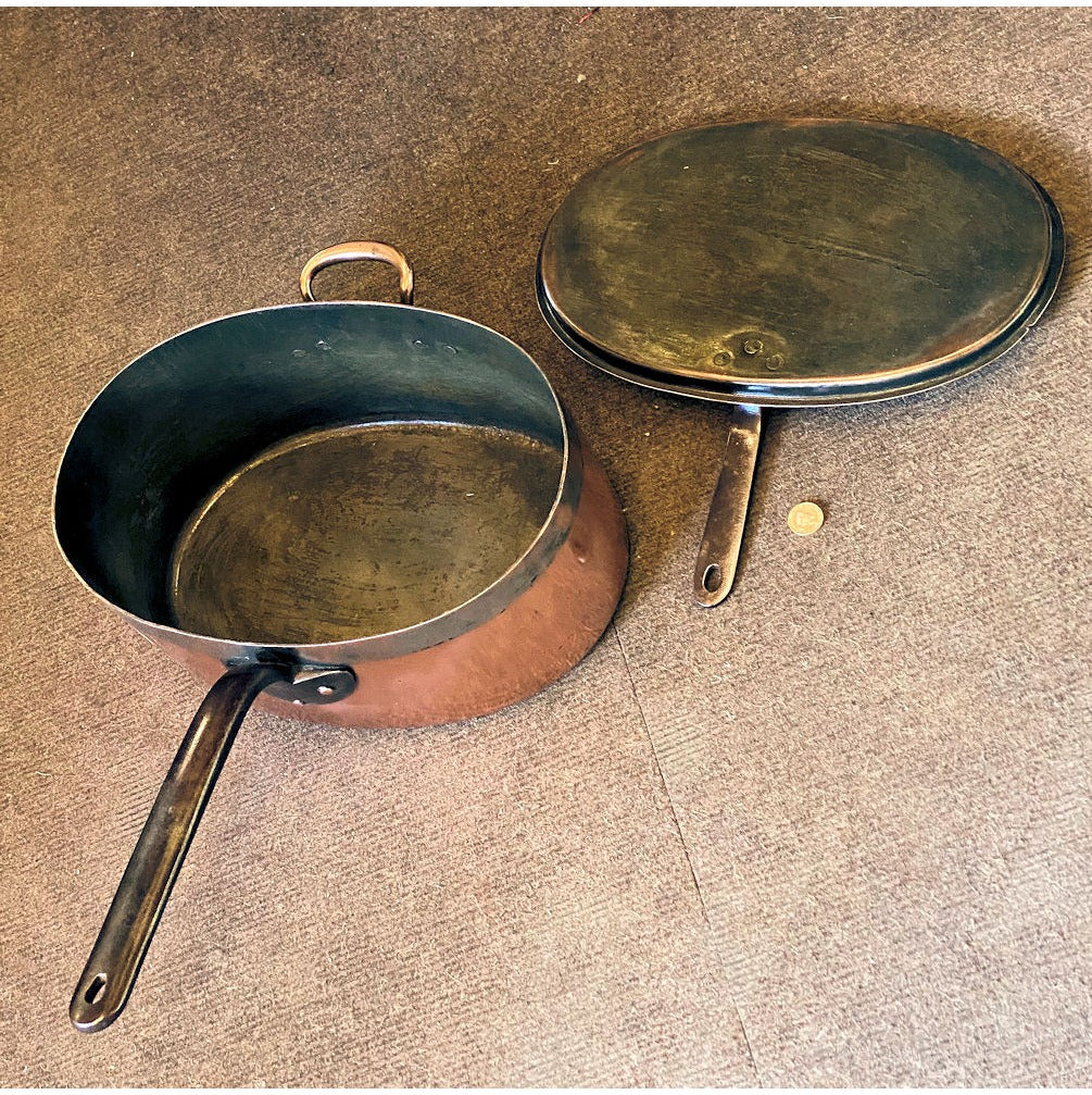 Oval Copper Saucepan with Lid — view 4
