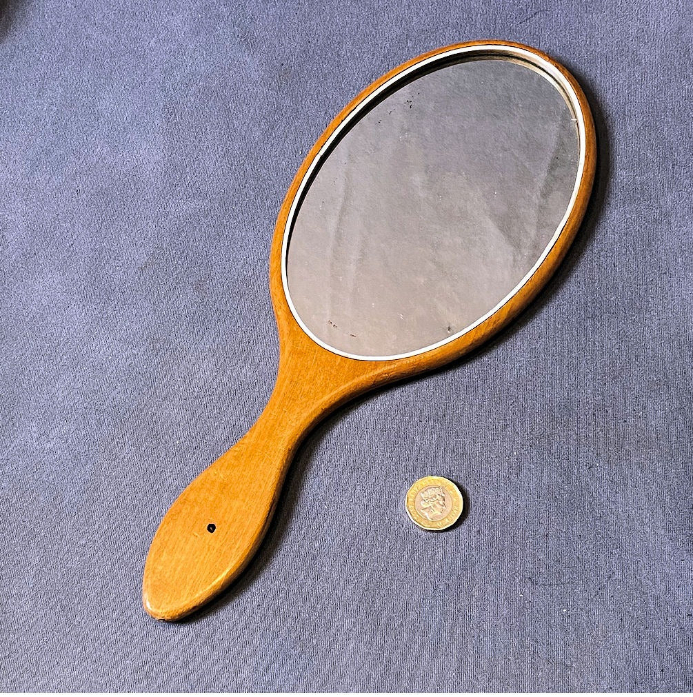 Oval Hand Mirror — Glass, late 19th century