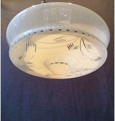 Overlaid White Glass Electric Light Fitting — view 2