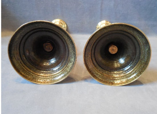 Pair 12" Brass Candlesticks — view 2