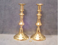 Pair of 11.5" Brass Candlesticks — Brass, late 19th century