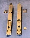 Pair of 12" Recessed Brass Door Bolt — Brass, 1912