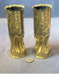 Pair of 1942 Trench Art Brass Shell Cases — Brass, 1946