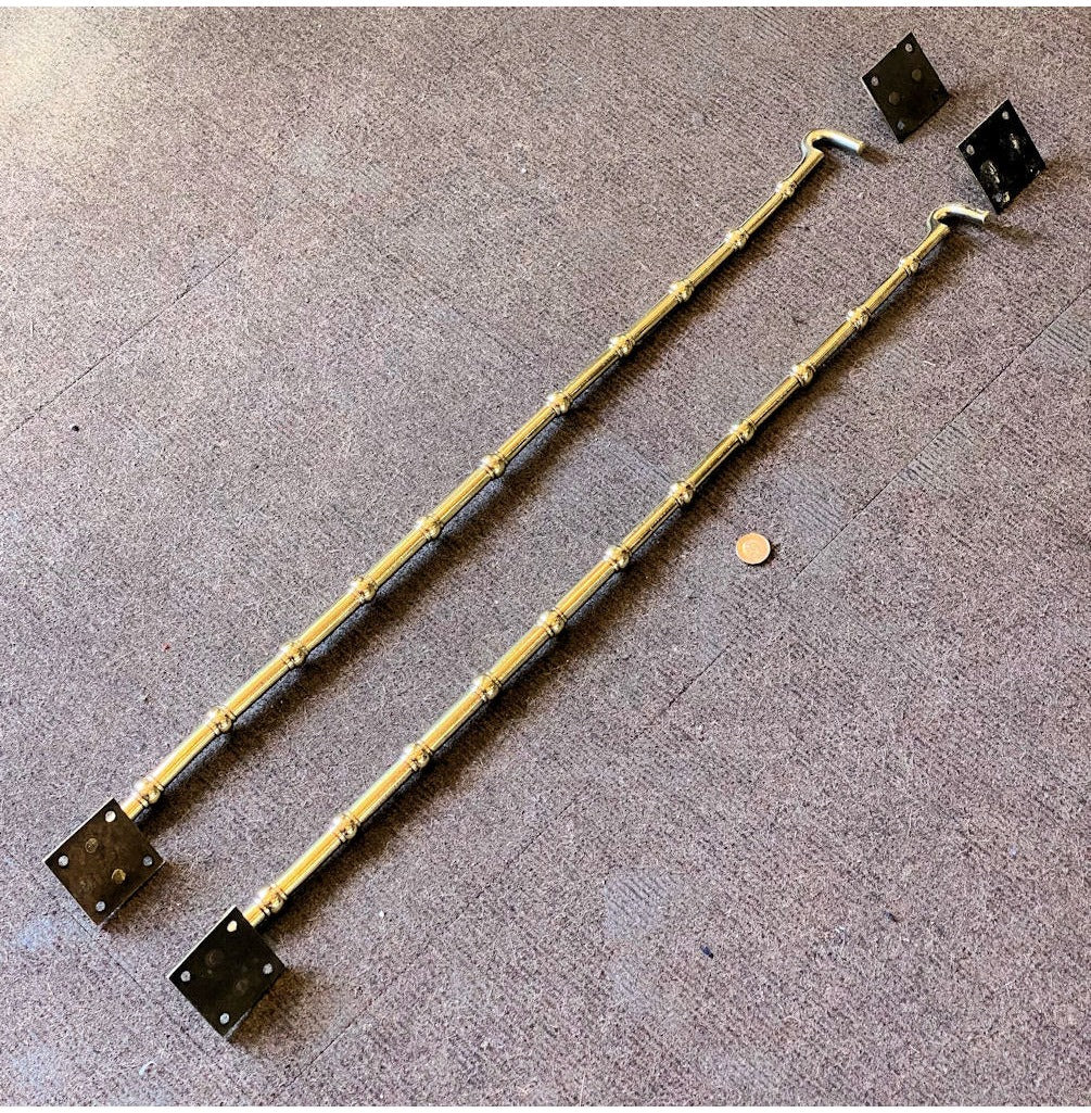 Pair of 30.5" Cast Brass Door Hooks & Eyes — view 2