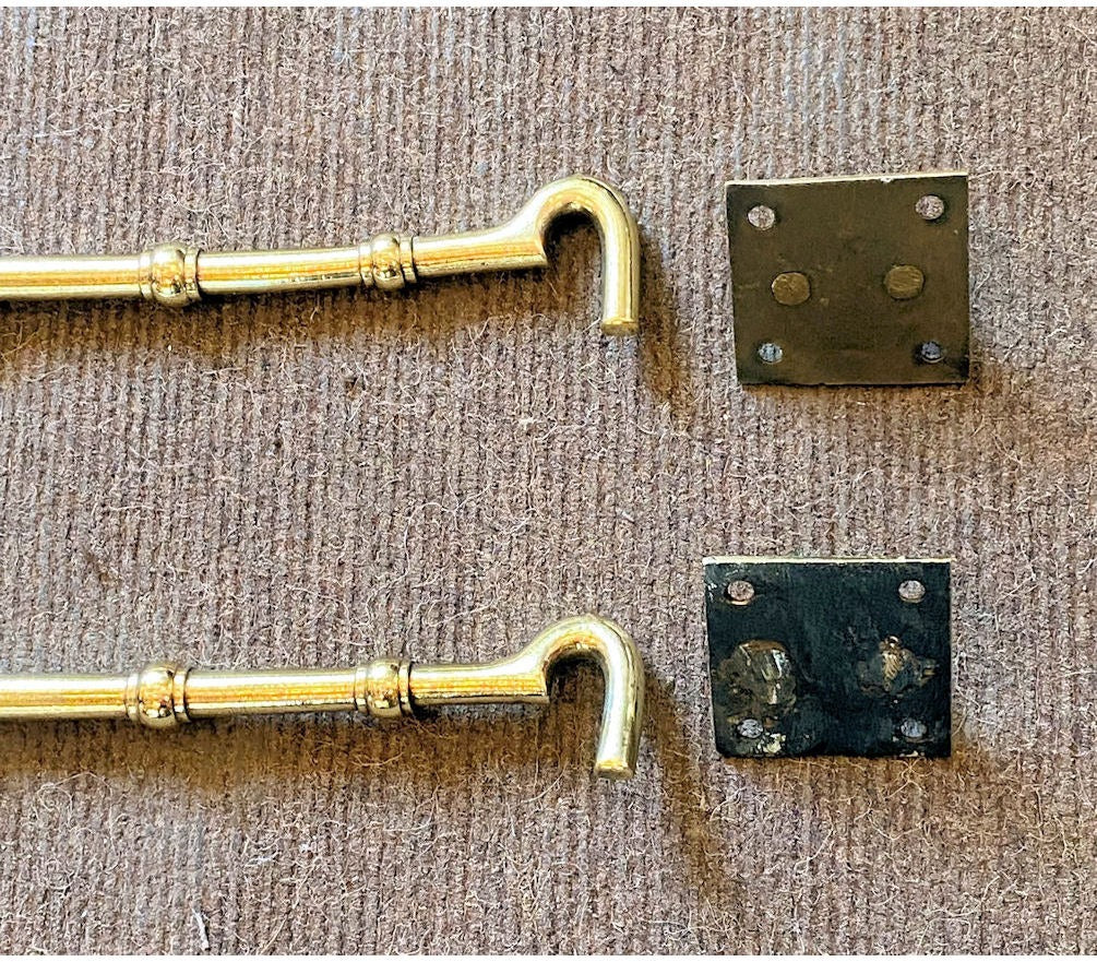Pair of 30.5" Cast Brass Door Hooks & Eyes — view 3