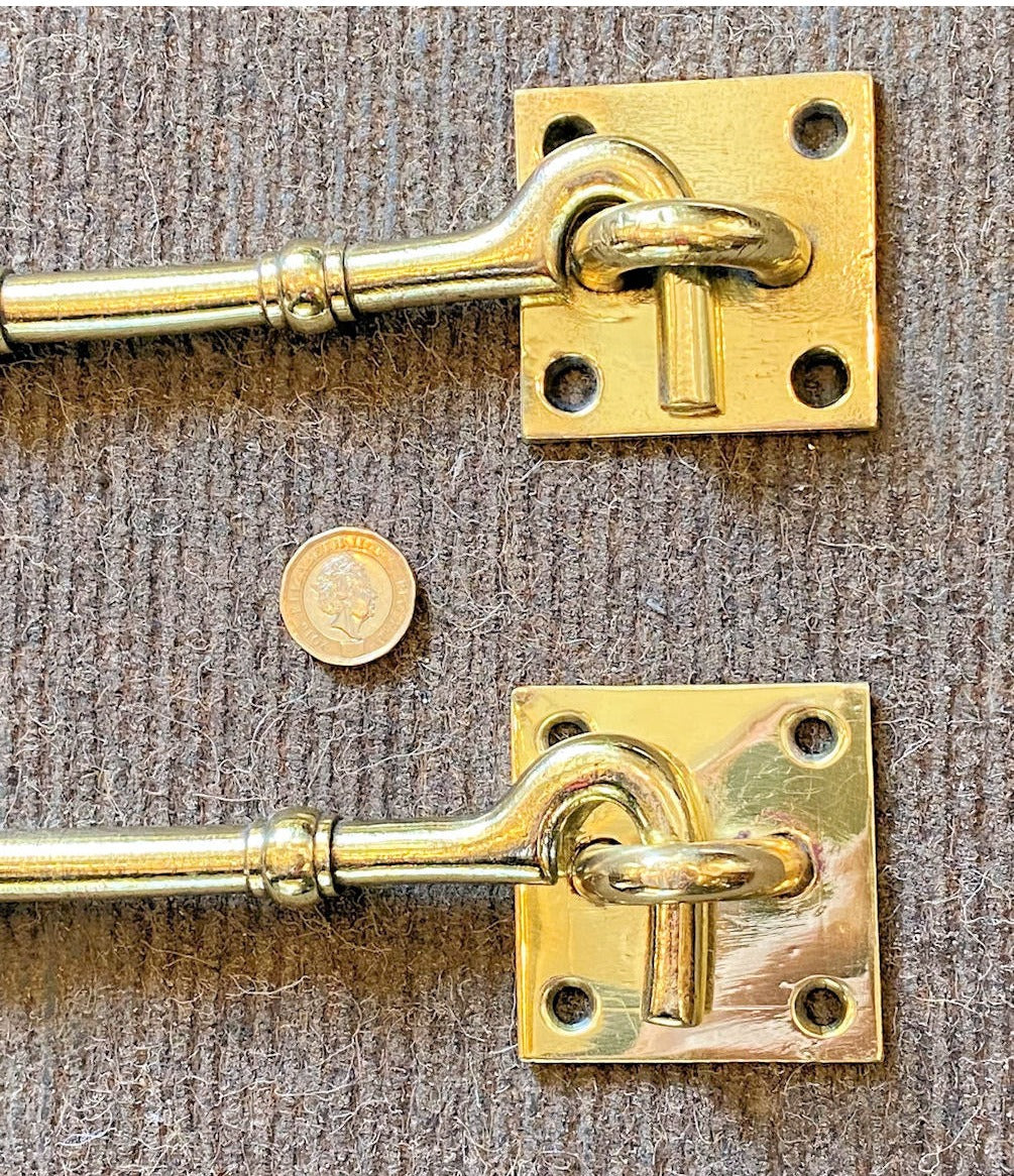 Pair of 30.5" Cast Brass Door Hooks & Eyes — view 4