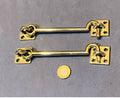 Pair of 5" Brass Door Hook & Eyes — Brass, late 19th century