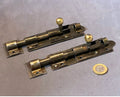Pair of 5" Wrought Iron Door Bolts — Wrought iron, late 19th century