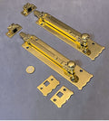 Pair of 9" Brass Door Bolts — Brass
