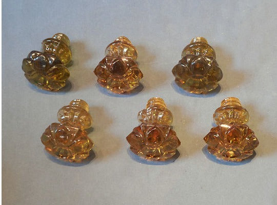 Pair of Amber Glass Drawer Knobs, 3 pairs available — view 2