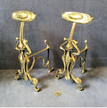 Pair of Art Nouveau Brass Fire Dogs — Brass, 1902