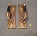 Pair of Brass and Ebony Door Pulls — Brass, late 19th century