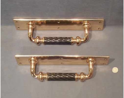 Pair of Brass and Ebony Door Pulls — view 3