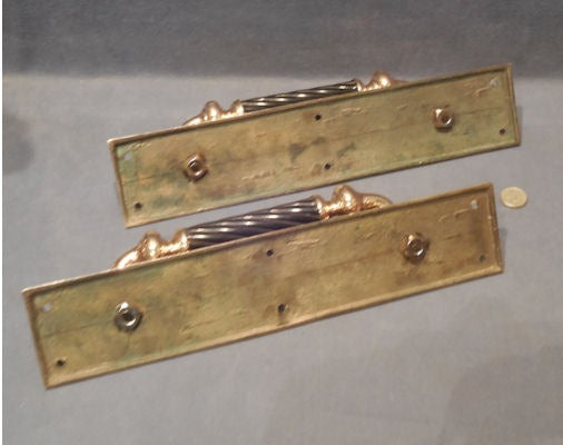 Pair of Brass and Ebony Door Pulls — view 4