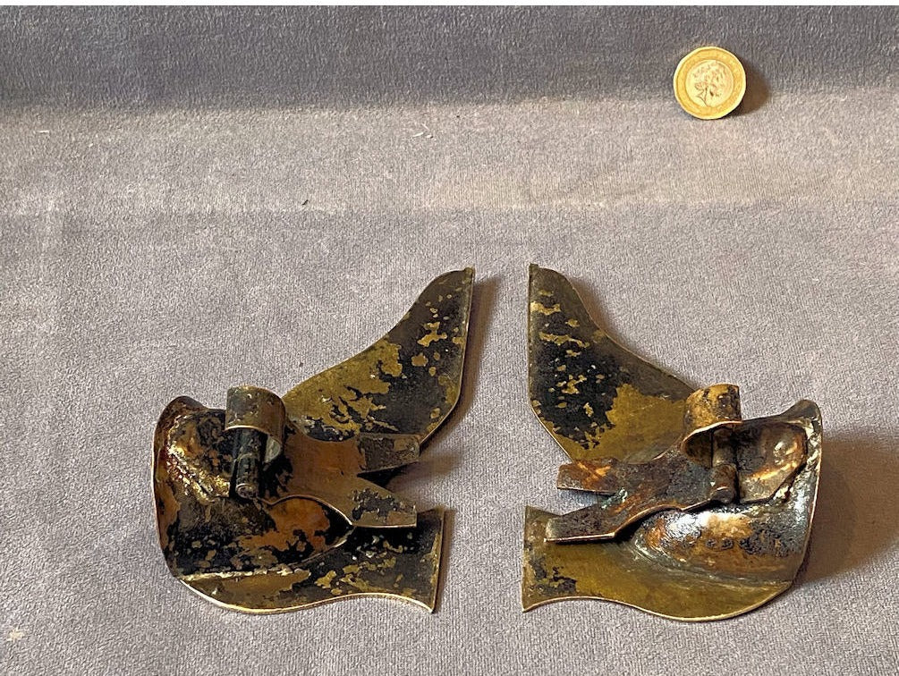 Pair of Brass Boot Mantle Ornaments / Spill Vases — view 3