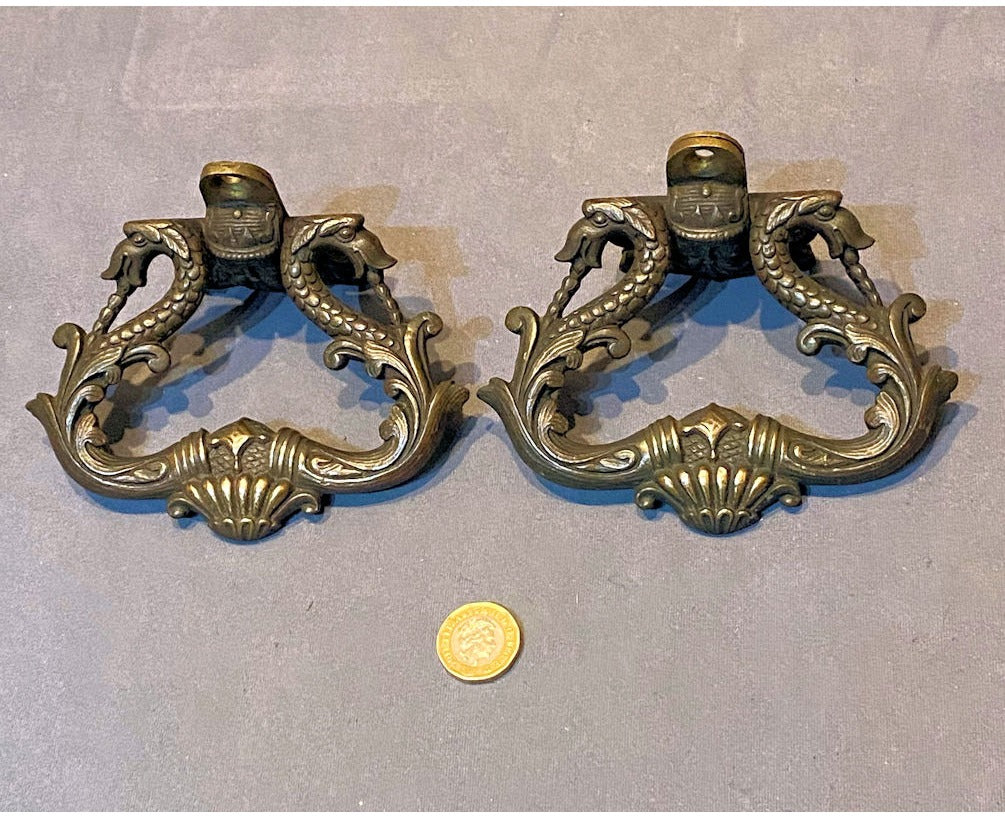 Pair of Brass Chest Side Handles — view 2