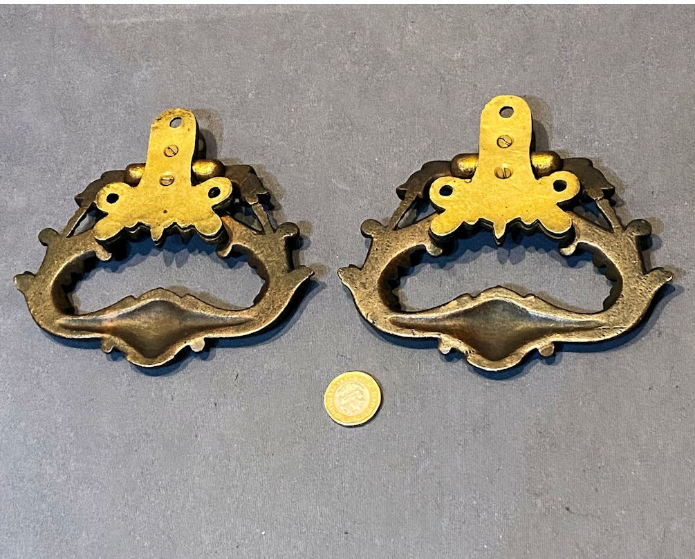 Pair of Brass Chest Side Handles — view 3