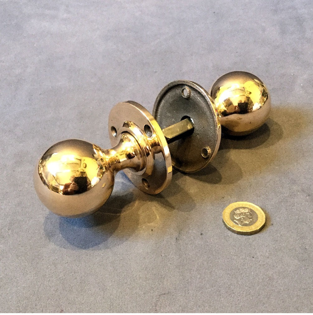 Pair of Brass Door Handles, 2 pairs available — Brass, 1920's