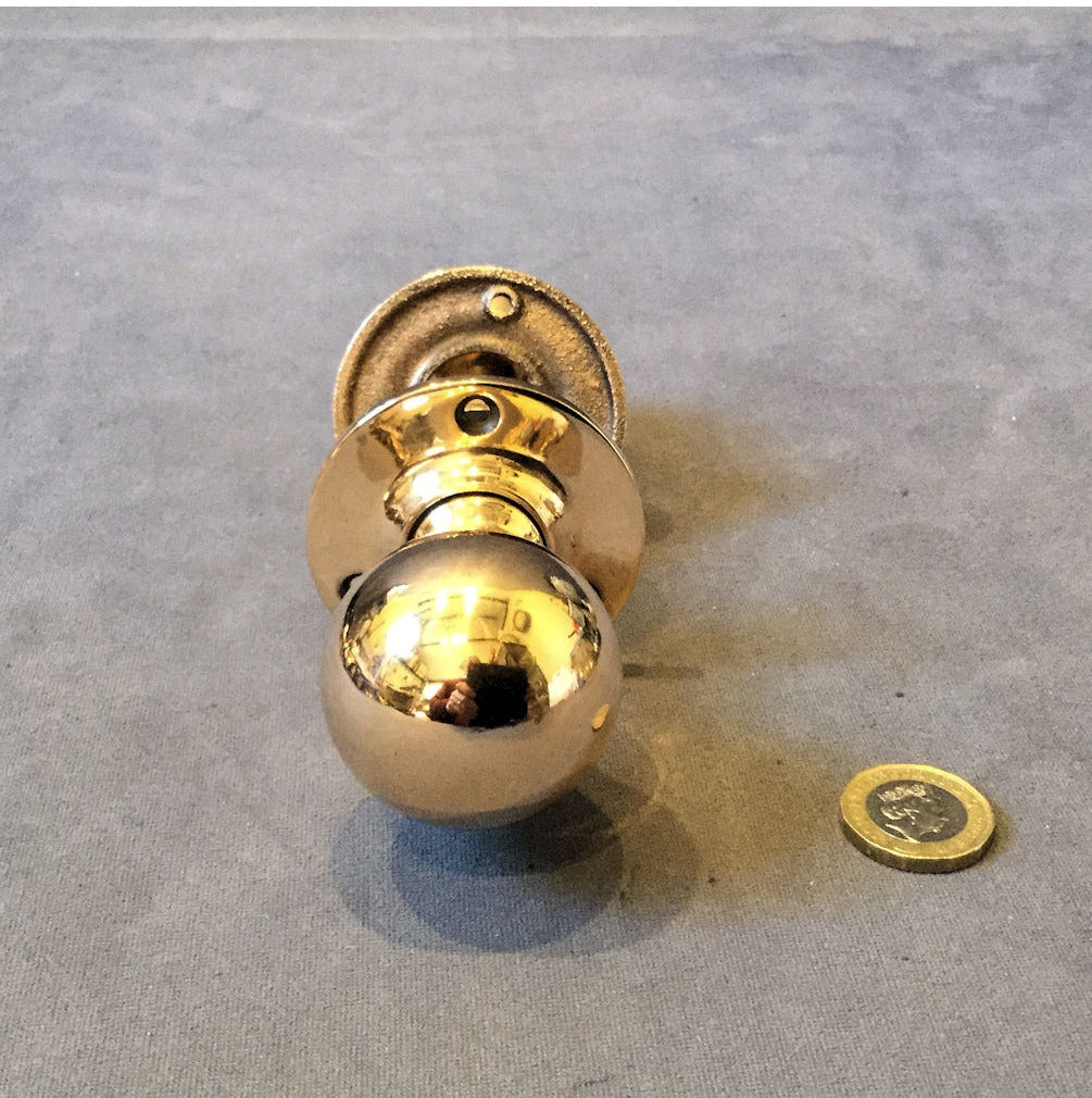 Pair of Brass Door Handles, 2 pairs available — view 2