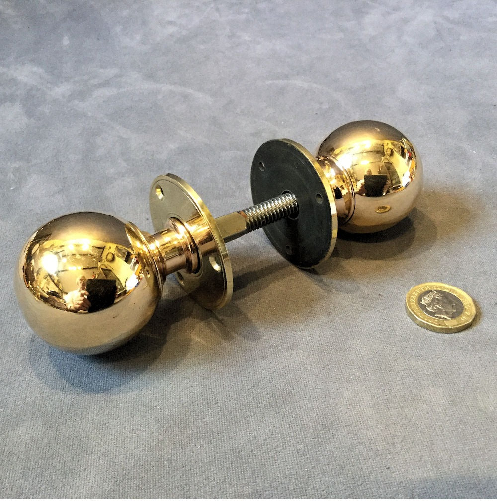 Pair of Brass Door Handles, 3 pairs available — Brass, 1920's