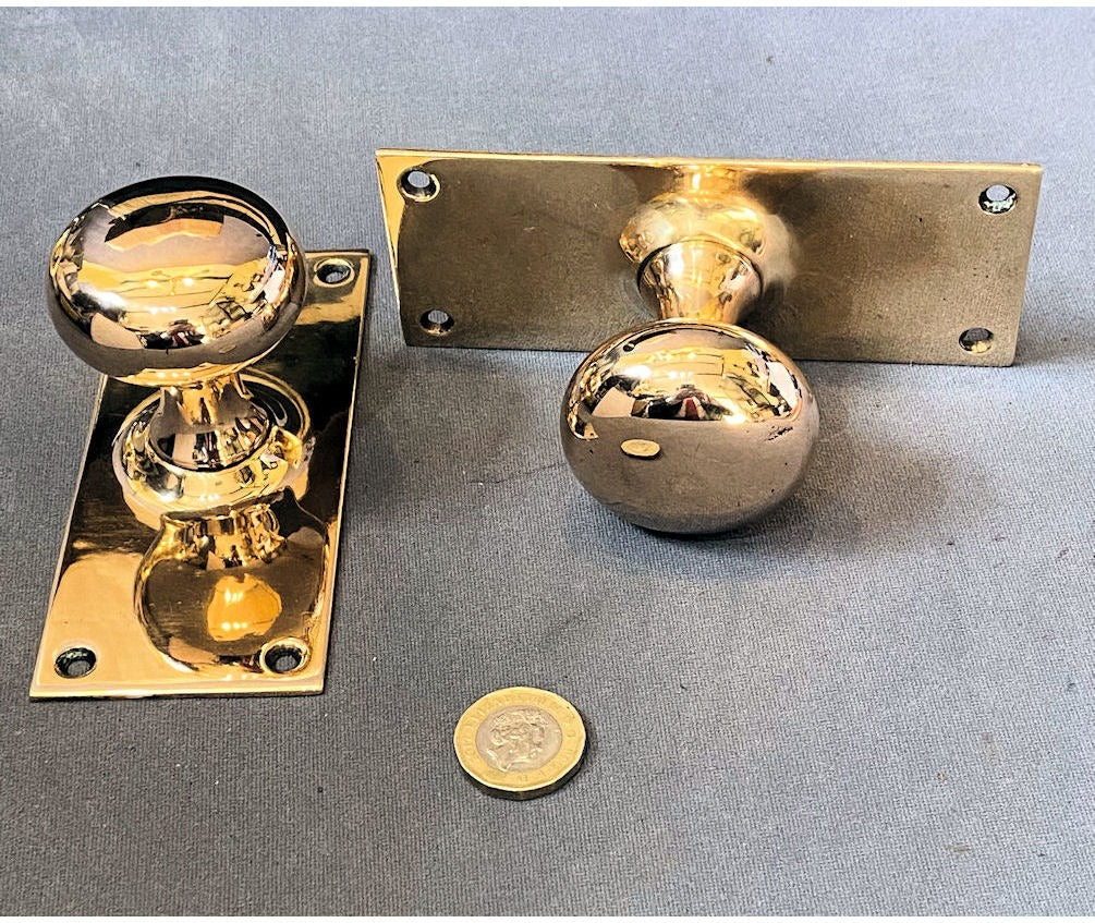 Pair of Brass Door Handles, 5 pairs available matching — view 2