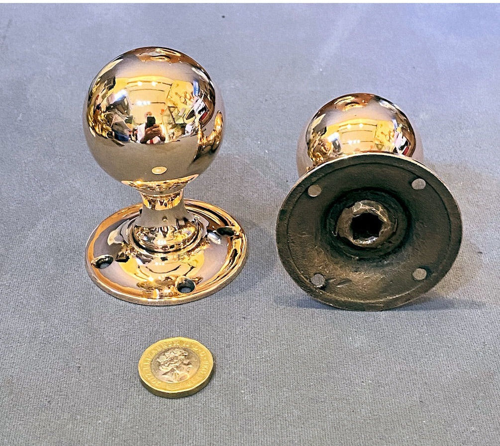 Pair of Brass Door Handles — view 2