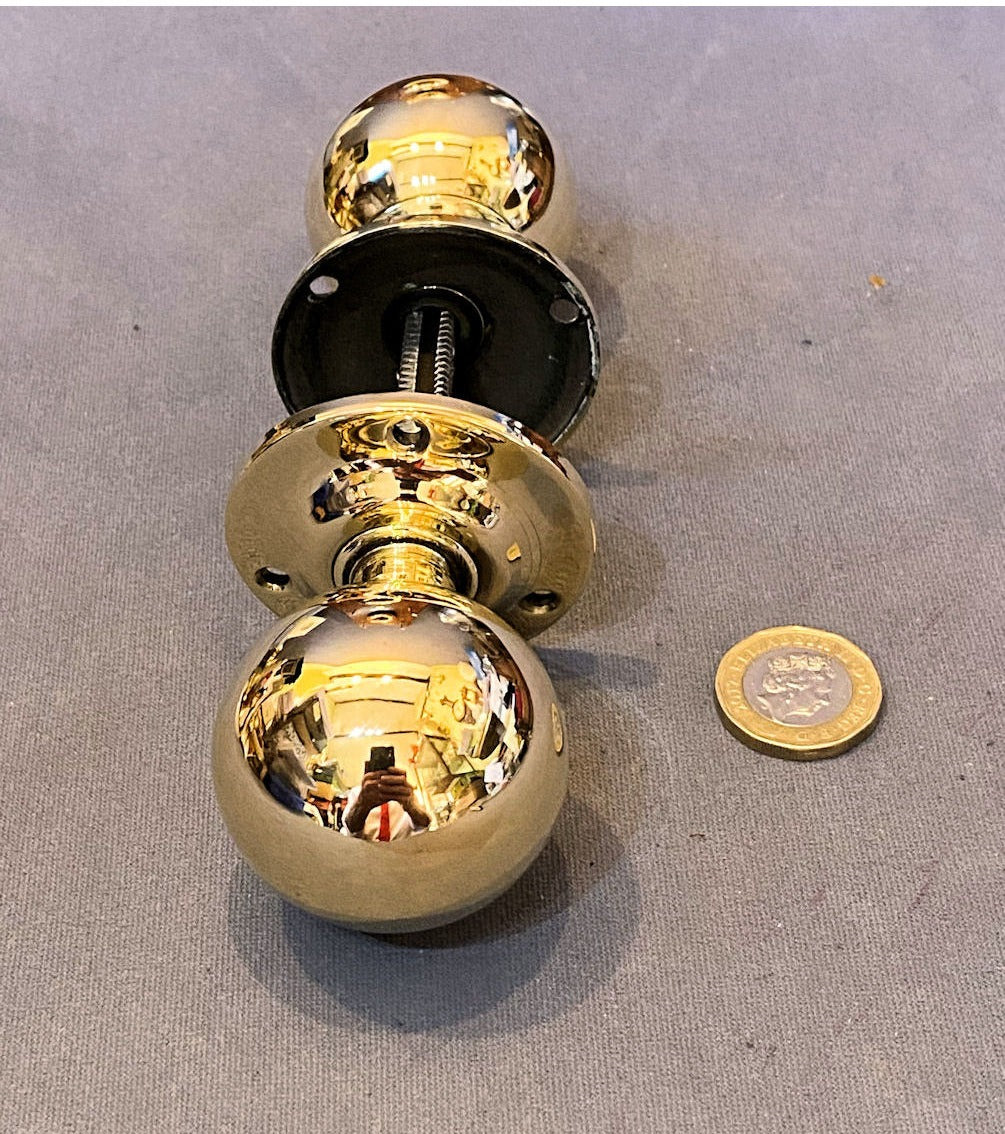 Pair of Brass Door Handles — view 2