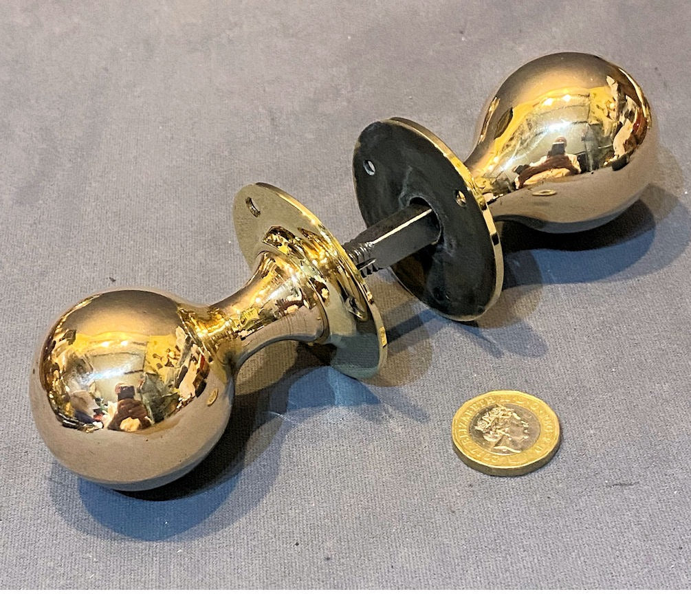 Pair of Brass Door Handles — Brass, 1920's