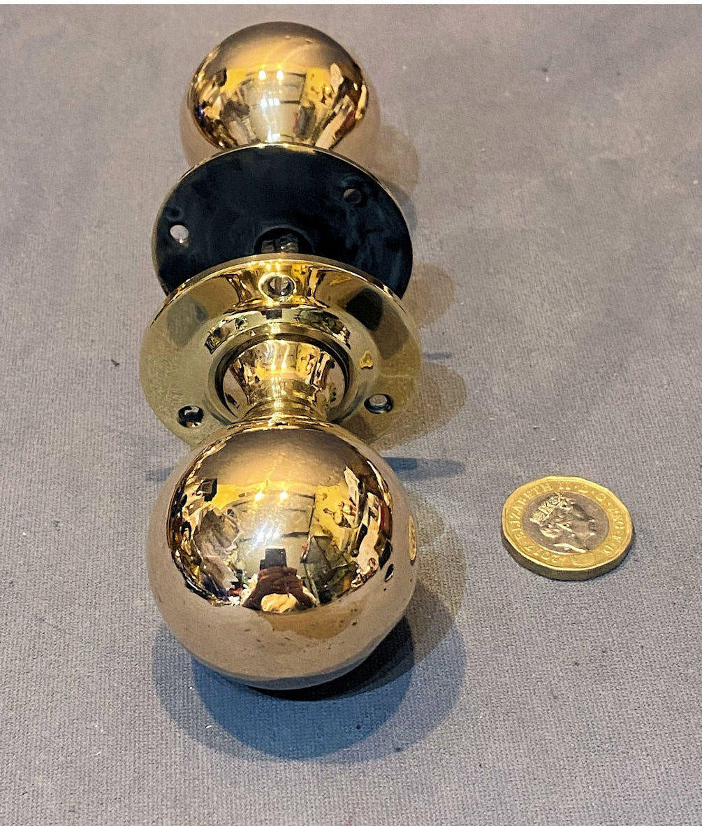 Pair of Brass Door Handles — view 2