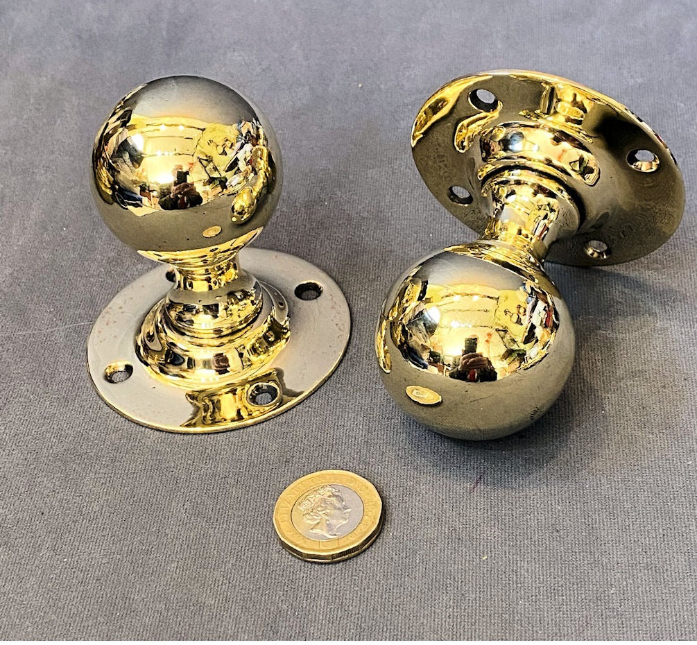 Pair of Brass Door Handles — Brass, 1920's