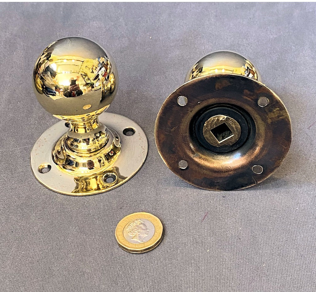 Pair of Brass Door Handles — view 2