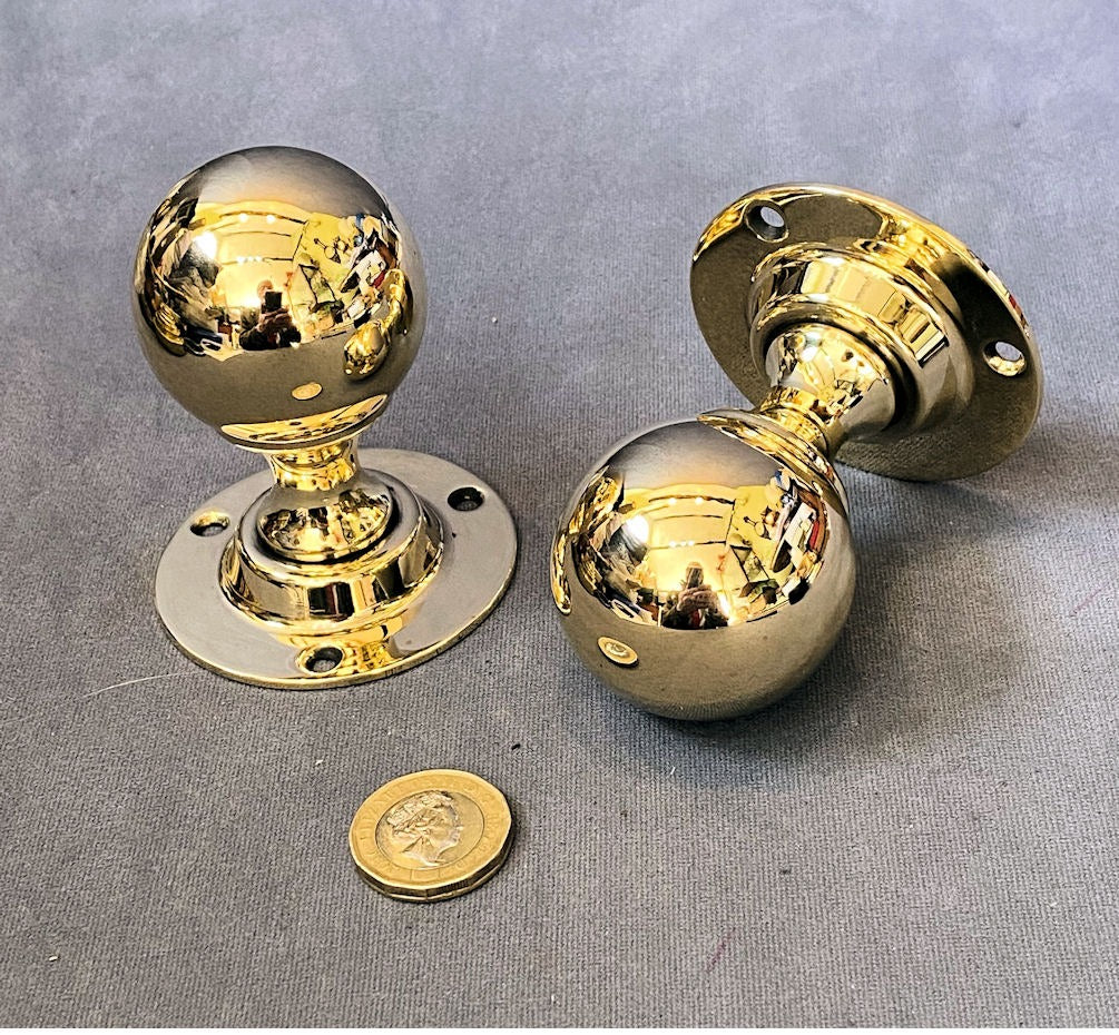 Pair of Brass Door Handles — Brass, 1920's