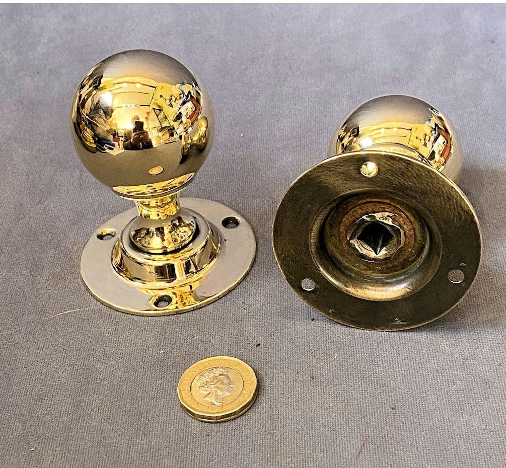 Pair of Brass Door Handles — view 2