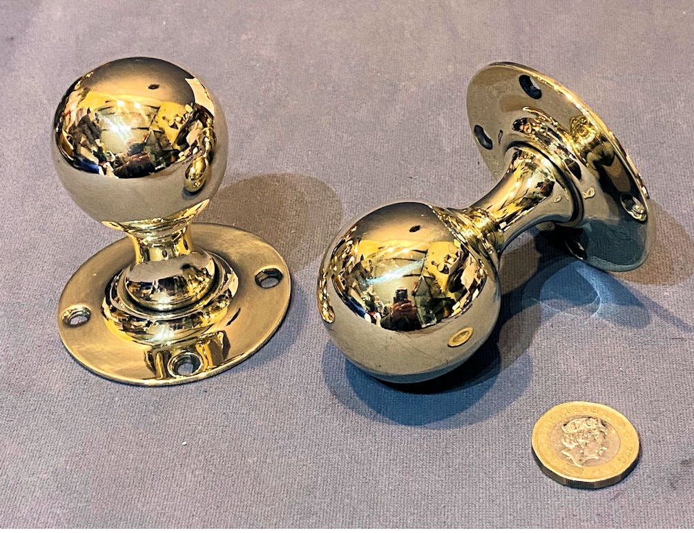 Pair of Brass Door Handles — Brass, 1920's