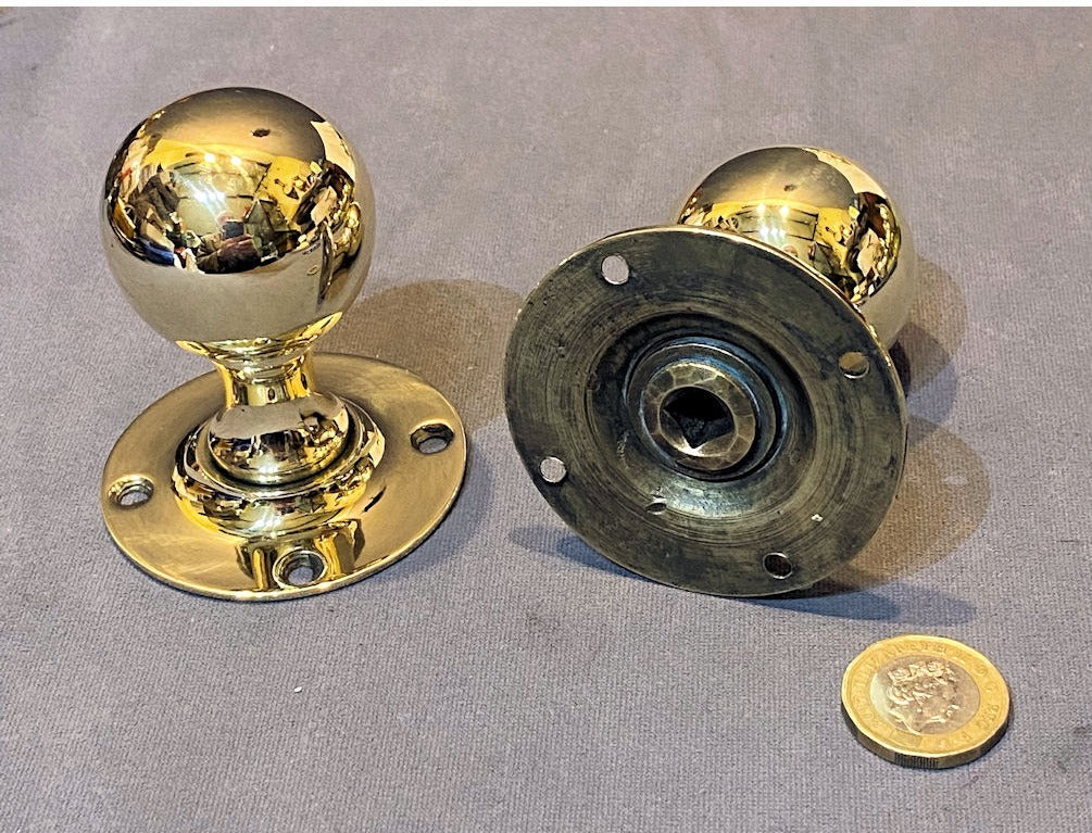 Pair of Brass Door Handles — view 2