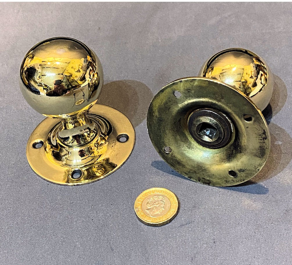 Pair of Brass Door Handles — view 2