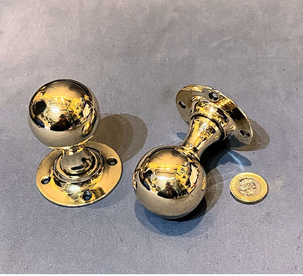 Pair of Brass Door Handles — Brass, 1920's