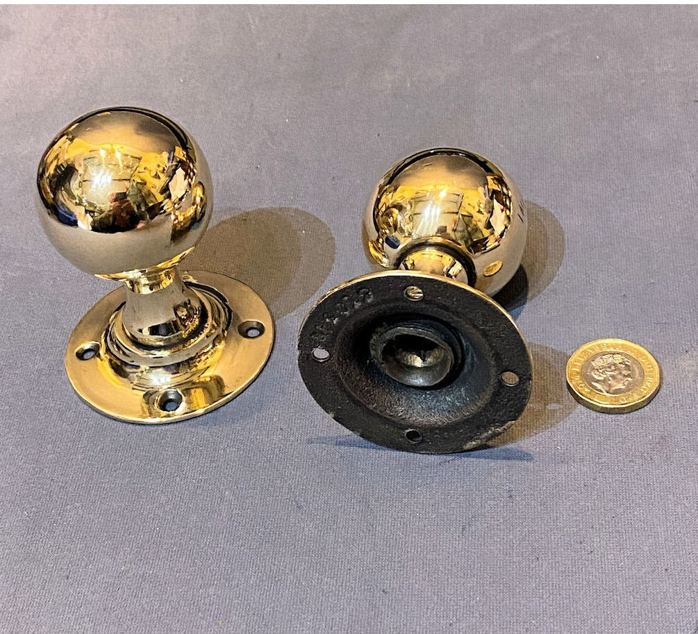 Pair of Brass Door Handles — view 2